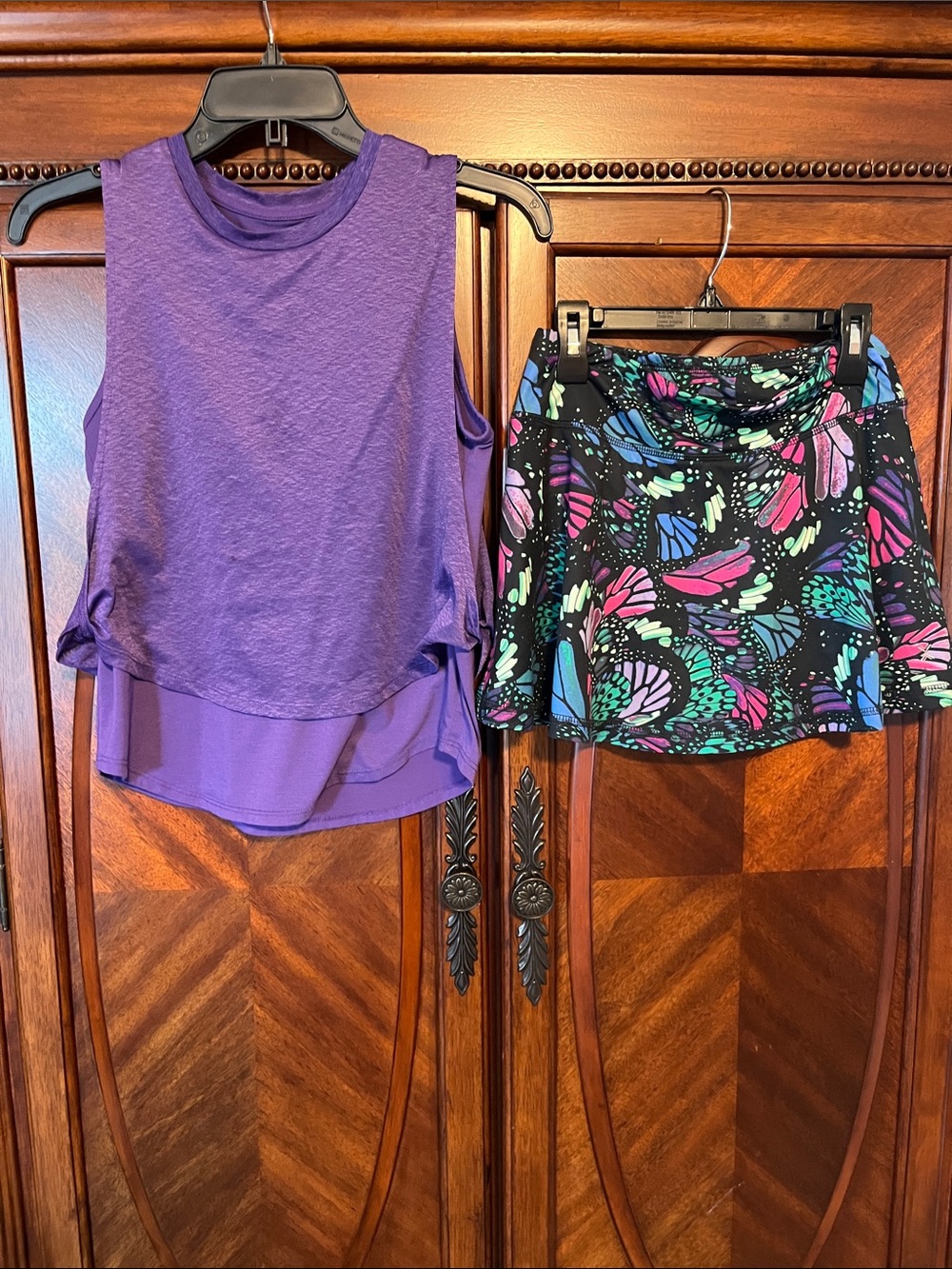 Xersion Purple Quick-Dri Active Tank and Butterfly Skort Set
